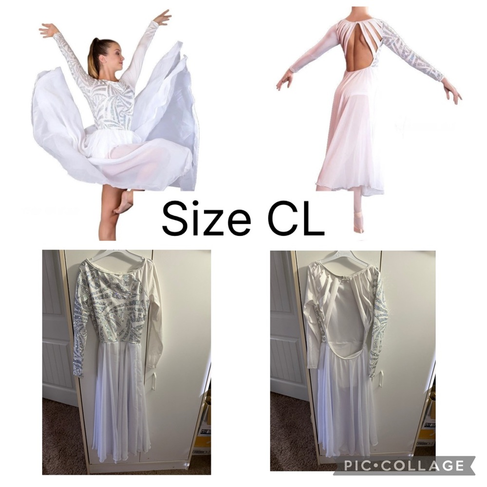 White and Silver Dance Costume